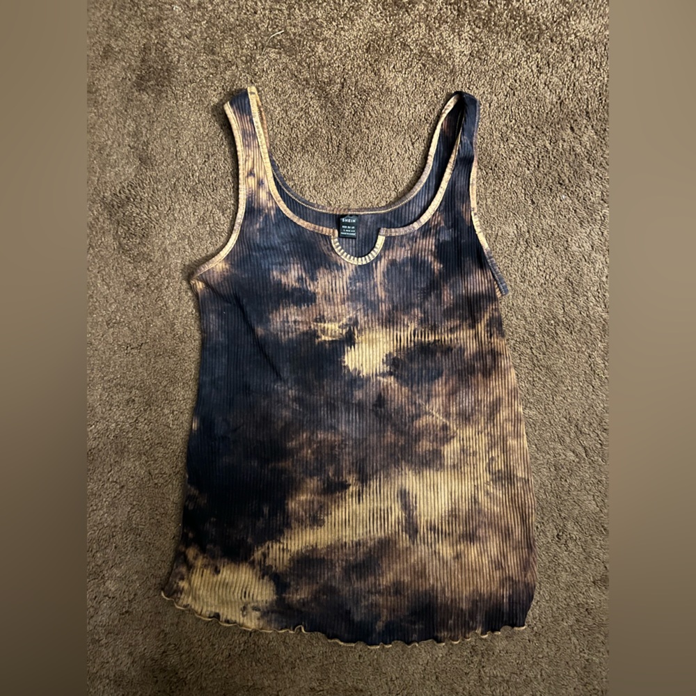 Brown/Black Tie Dye Tank
